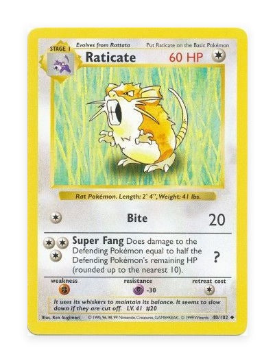 Raticate Base Set #40/102